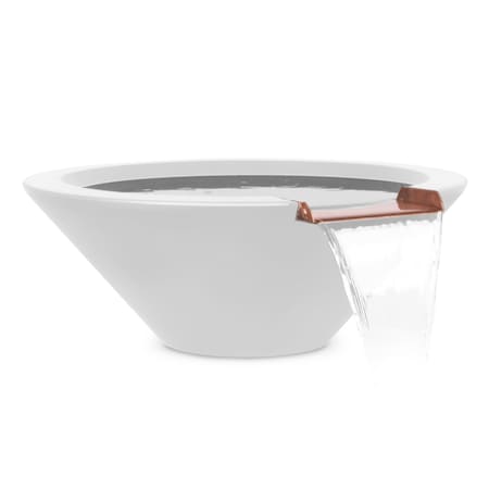 The Outdoor Plus 24 Round Cazo Water Bowl - GFRC Concrete - White - OPT-24RWO-LIM